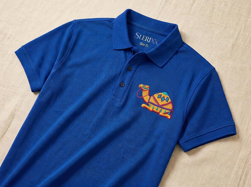 SLERIXX Men's Royal Blue Embroidered Polo T-Shirt — The Voyage Edition